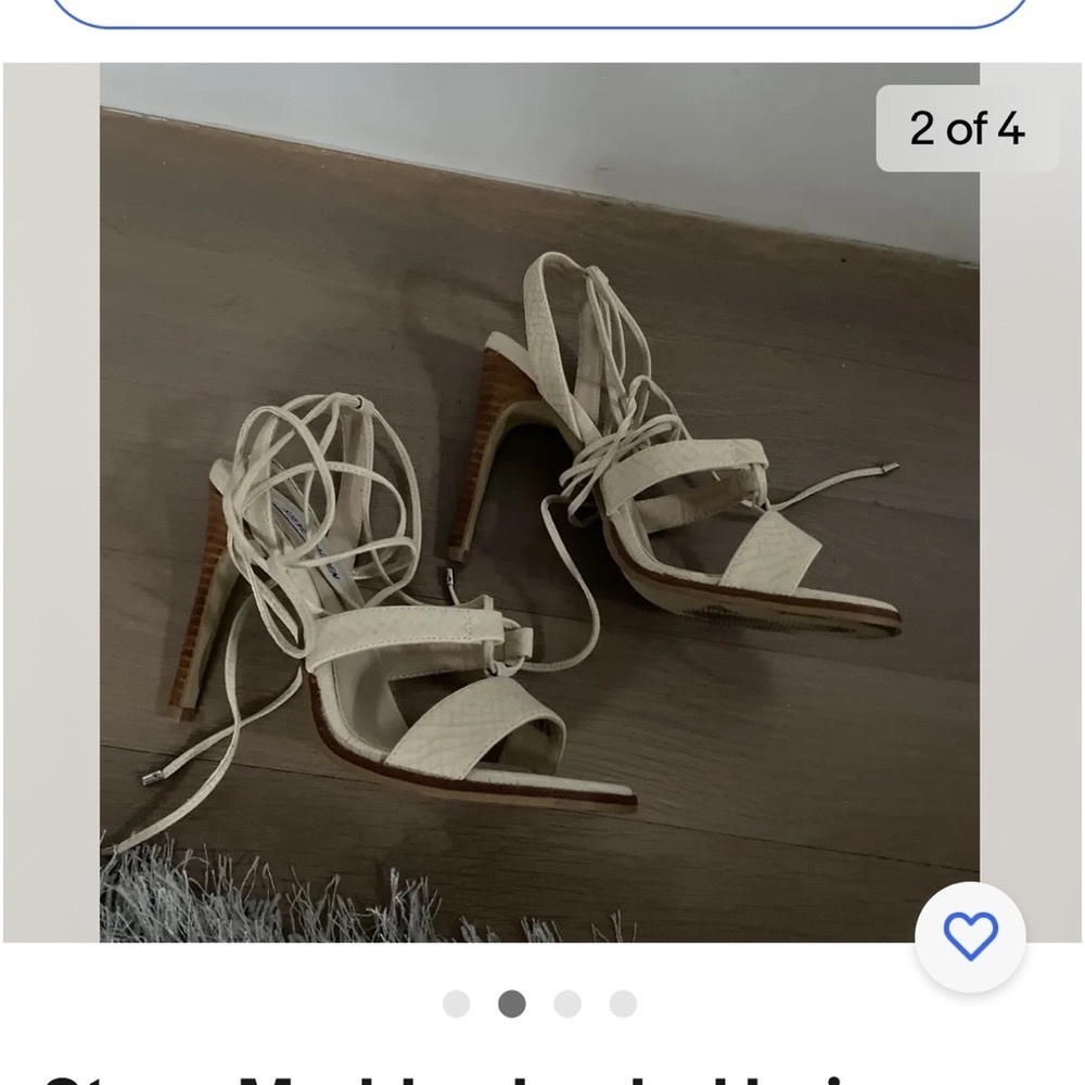Steve Madden beige strappy ankle wrap sandals sz 6 1/2 ivory color